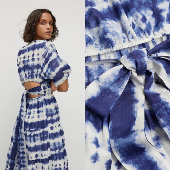 🔥Last 1🔥 MANGO Cotton Tie-dye print dress - Picture 6 of 10